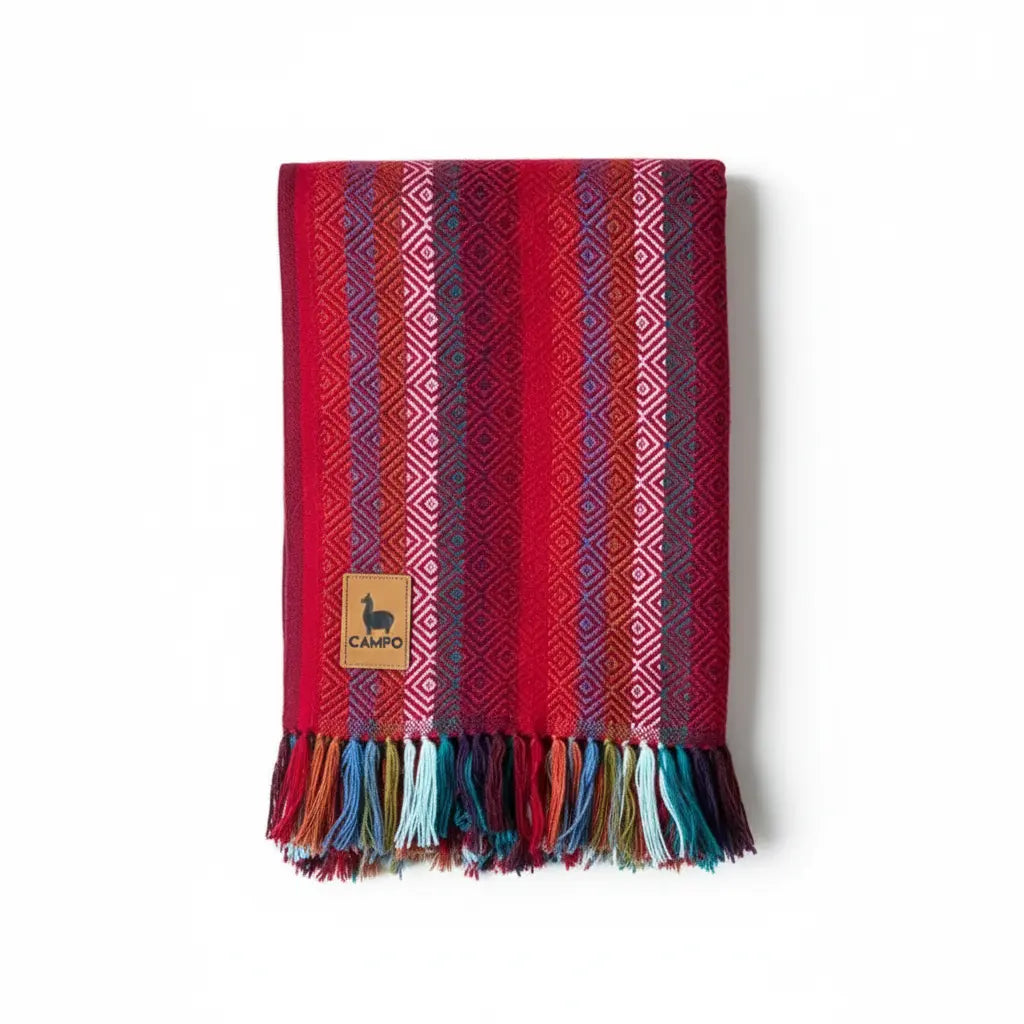 Striped Percy Alpaca Throw Blanket Alpaca Dreams LLC